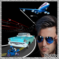 driving -airplane car motorcycle GIF animado