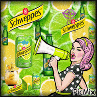 Love Schweppes - Pop Art animovaný GIF