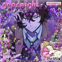 goodnight dazai bsd - Gratis animerad GIF