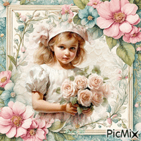 CONTEST 🌸 Vintage - Little Girl🌸 - Free animated GIF