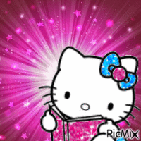 Hello Kitty lit GIF animasi