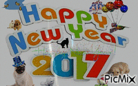 frohes neues jahr happy new year 2017 animovaný GIF