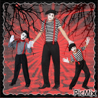 Mime - tons rouges, blancs et noirs. - Free animated GIF