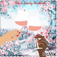 A toast for a Lovely Weekend GIF animata