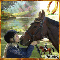 Woman  and  Horse - Free animated GIF