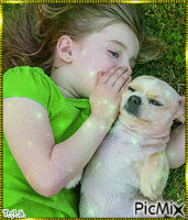 L'enfant et son animal - GIF animé gratuit