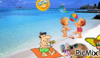 les vacances a la plage - GIF animasi gratis