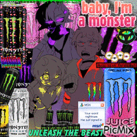 Monster energy and benchtrio go brrr animēts GIF