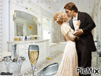 A newly married couple!❤ анимиран GIF