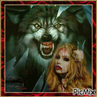 Portrait of a werewolf - GIF animé gratuit