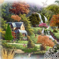 Cottage on the water 动画 GIF
