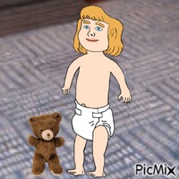 Baby and teddy bear animasyonlu GIF