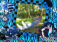 black and blue fun swing GIF animado