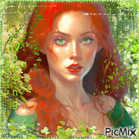 Portrait of red-haired beauty - GIF animate gratis