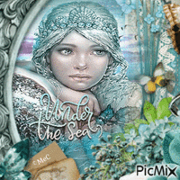 mermaid - under the sea text geanimeerde GIF