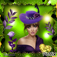 Belle au chapeau violet