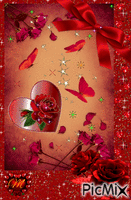 ROSES, COEUR ET PAPILLONS/ animerad GIF
