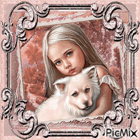 Art - Enfant & chien - 無料のアニメーション GIF