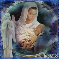 Maria con su hijo!! geanimeerde GIF
