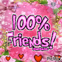 100% friends GIF animé