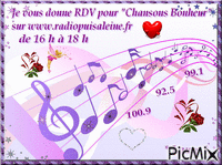" Chansons Bonheur " - Gratis animerad GIF
