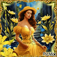 Contest!  Une  femme  en  jaune - Ücretsiz animasyonlu GIF