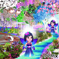 Happy time Fairy garden Animated GIF