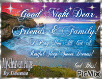 Good Night Dear Friends & Family! - Δωρεάν κινούμενο GIF