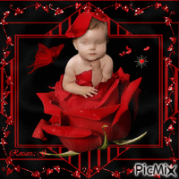 Rose rouge - GIF animasi gratis
