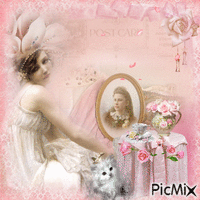 Concours: Woman Pink Vintage - Darmowy animowany GIF