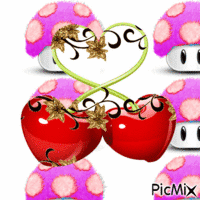 champignon cerise - GIF animado grátis