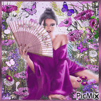 Woman, purple, fantasy spring