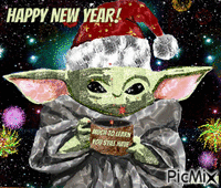 Baby Yoda's Greetings - GIF animasi gratis