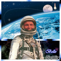 Les astronautes dans l'espace - Zdarma animovaný GIF