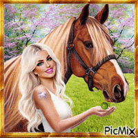 l'amour des chevaux - GIF animado grátis
