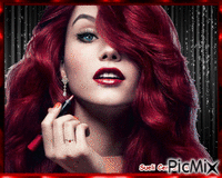 Mulher de cabelos vermelho - GIF animé gratuit