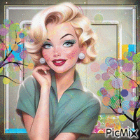 Marilyn Monroe Art анимированный гифка