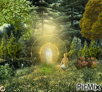 Ángeles en el bosque - Free animated GIF