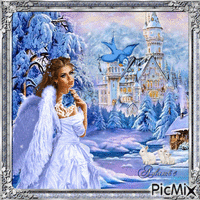 Winter Angel - Ange d'hiver K+ - Ingyenes animált GIF