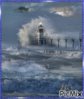 Storm at sea GIF animé