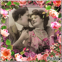 Romantic Vintage Couple - Darmowy animowany GIF