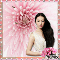 _ pink flowers _ animoitu GIF