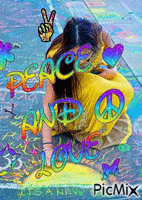 peace  love - GIF animé gratuit