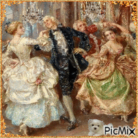 Dance ball in the Rococo period