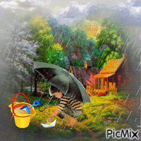 jour de pluie d'été - Zdarma animovaný GIF