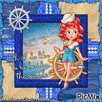 #Oh I do like to be besides the seaside# animeret GIF