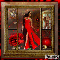Lady in Red. animirani GIF