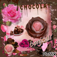 rose et chocolat анимиран GIF
