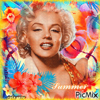 Summer - Marilyn Monroe анимированный гифка