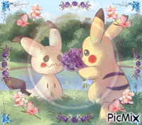 Mimiqui et pikachu <3 - Besplatni animirani GIF